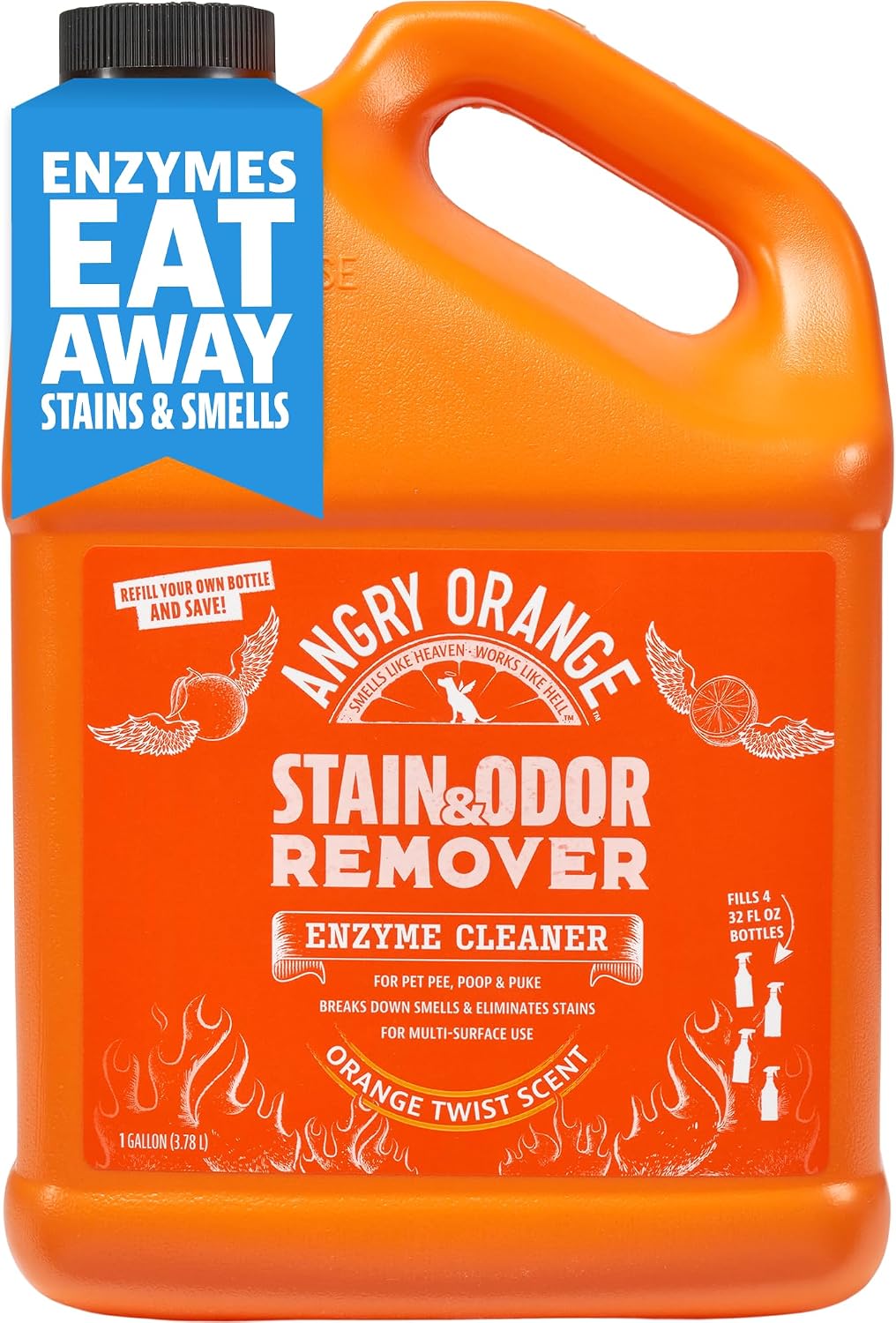 Angry Orange Stain Remover - 32oz Enzyme Pet Cleaner - Dog & Cat Urine Destroyer and Stain Remover - Citrus Spray Cleaning Solution - Puppy Supplies - Image 12