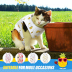 Weewooday small cat recovery wear showing football pattern