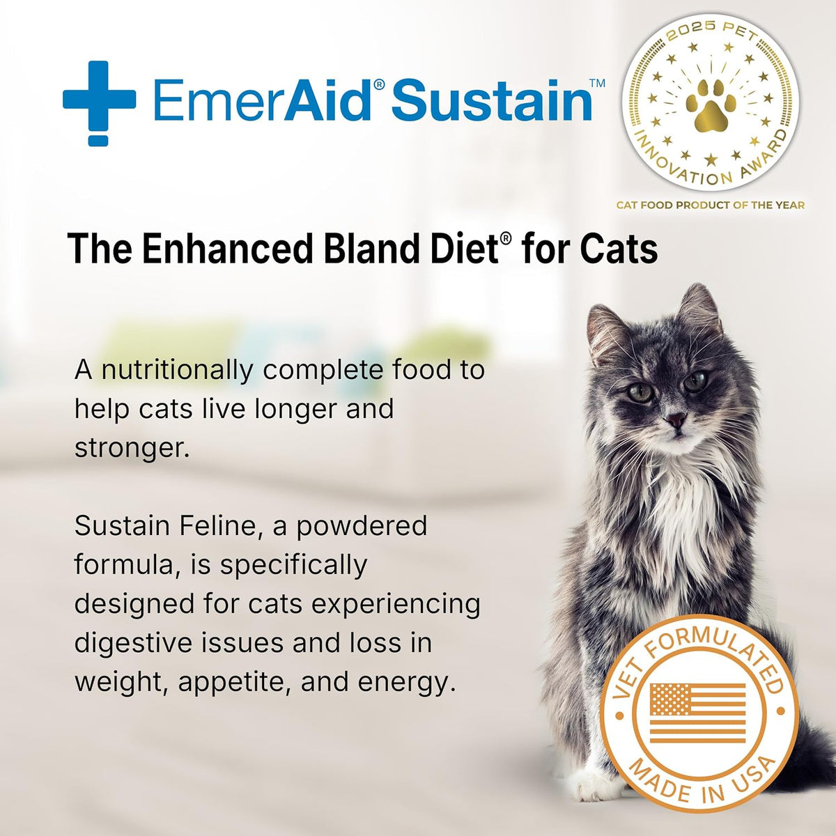 Close up of EmerAid Sustain Feline nutritional powder texture