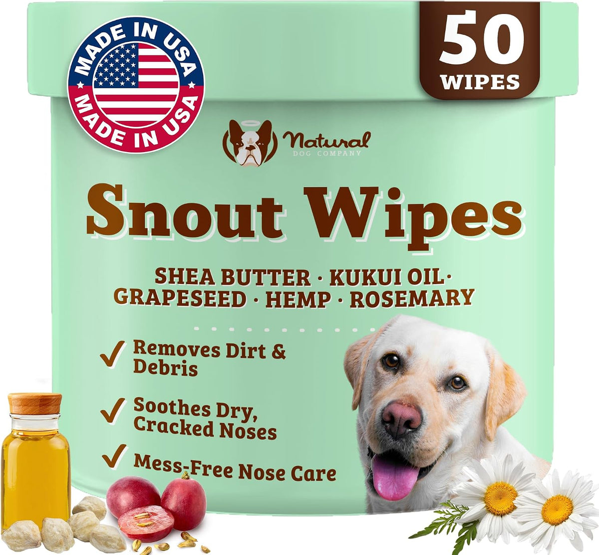 Natural Dog Company Wrinkle Wipes for Dogs, 100 Count, Hypoallergenic, Cleaning & Deodorizing, for Grooming Faces, Paws & Butts - Image 14