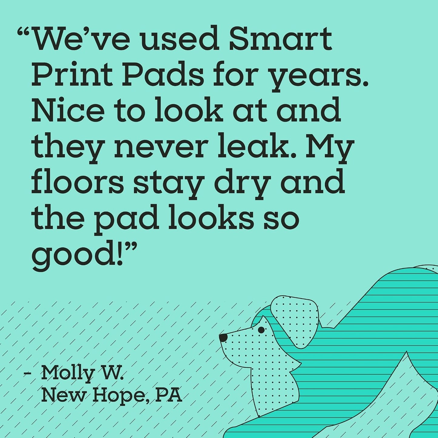 Detailed view of the leak proof backing on the Pet Life Unlimited Smart Prints pet training sheets.