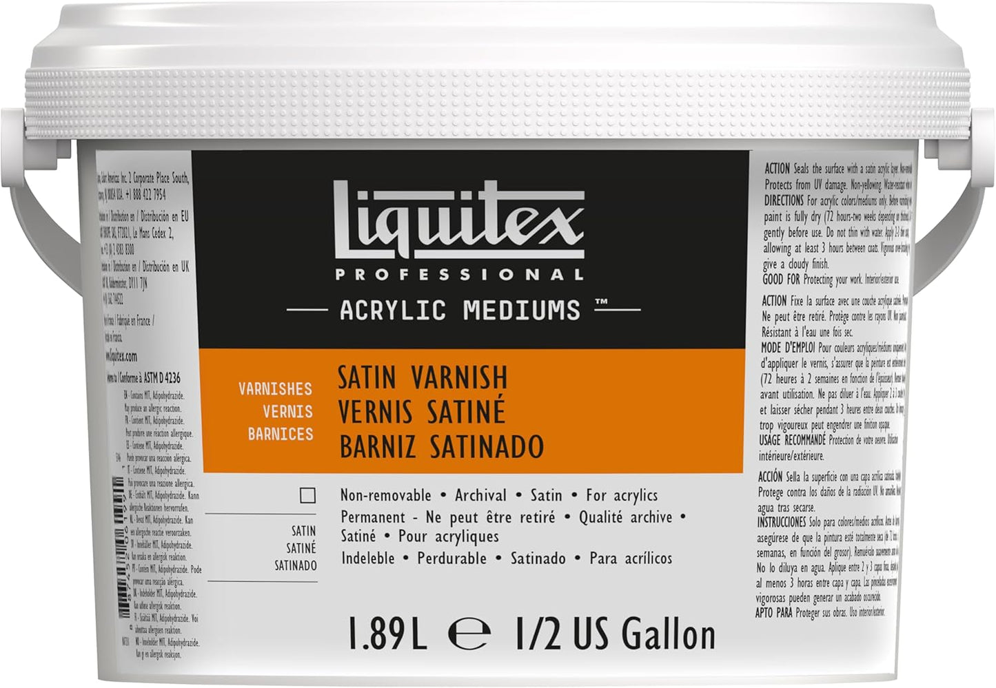 Fluid acrylic medium bottle showing water resistant glossy art protection benefits