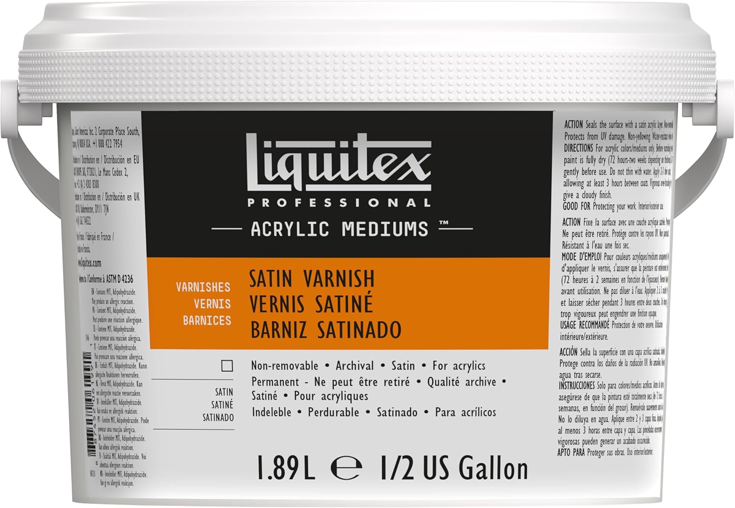 Fluid acrylic medium bottle showing water resistant glossy art protection benefits