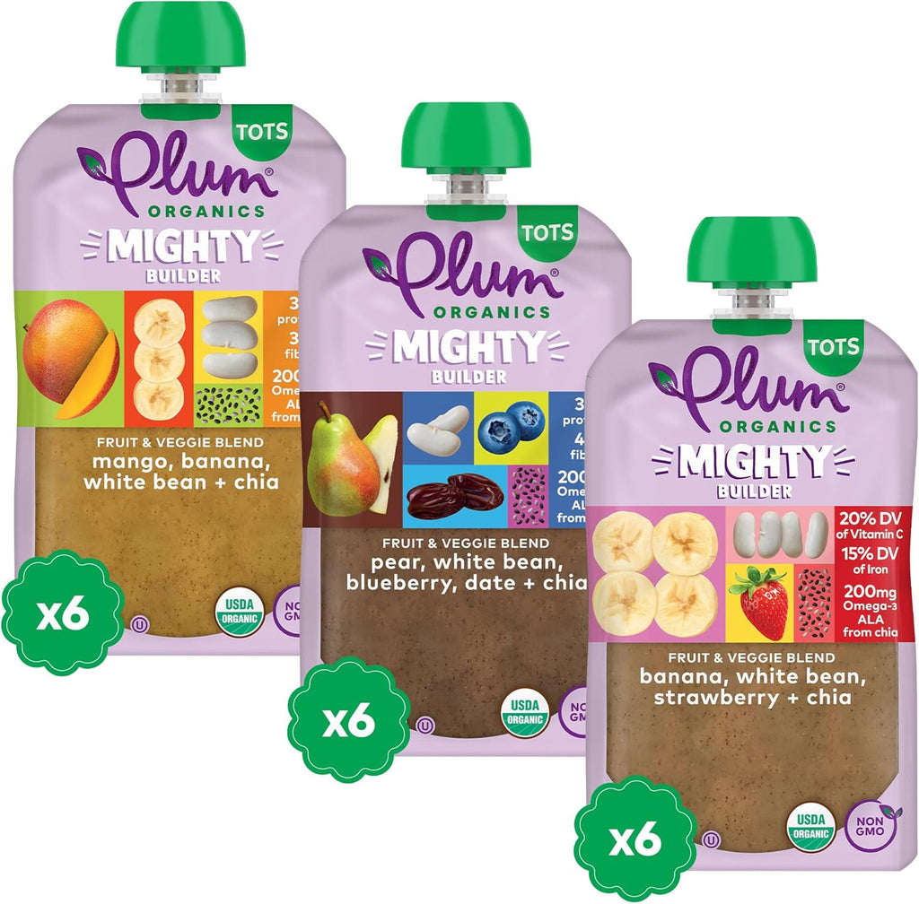Plum Organics Mighty Builder Toddler Food Variety Pack front view
