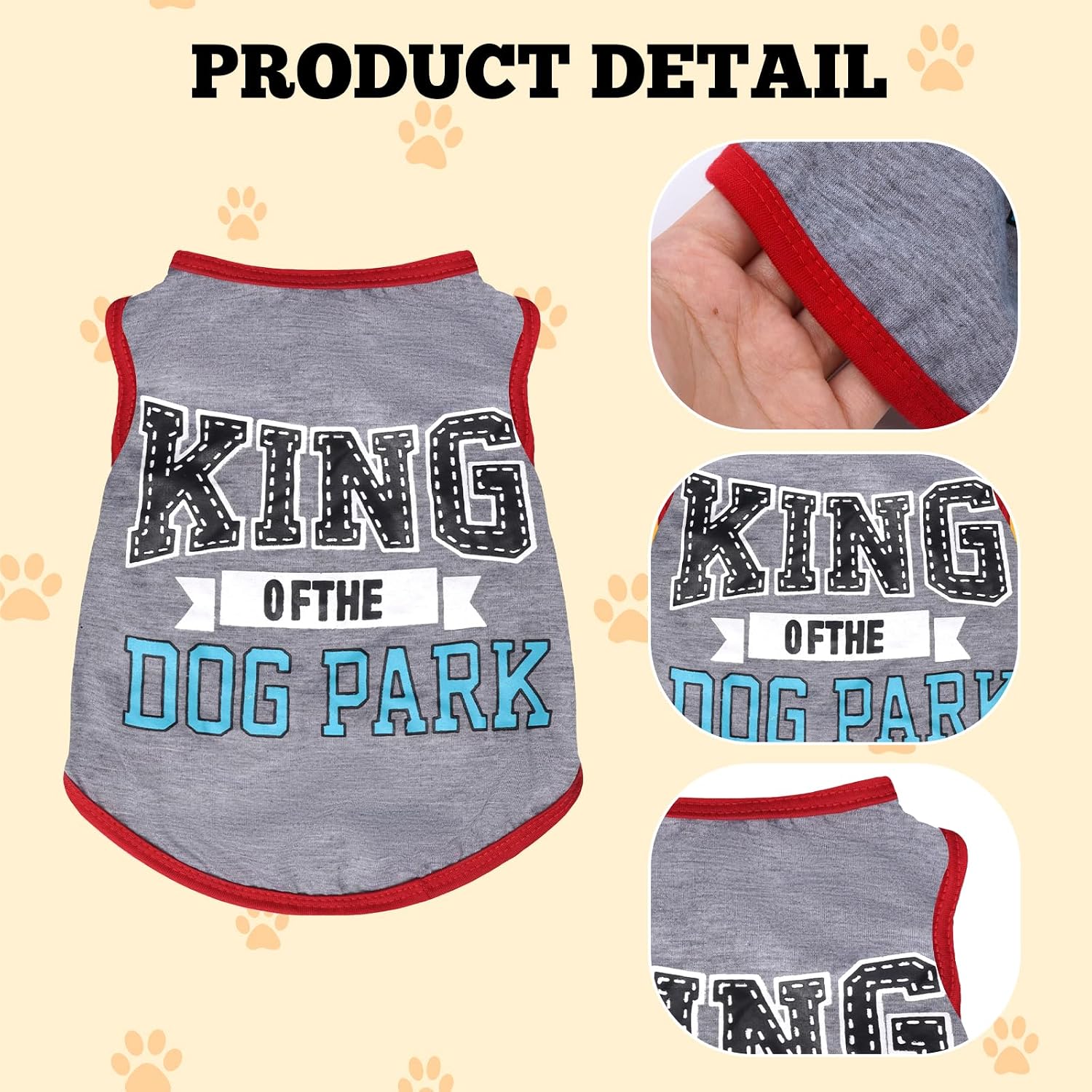 Detailed view of lightweight fabric on dog shirt