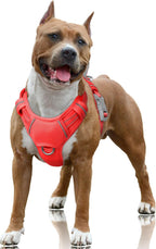 BARKBAY No Pull Dog Harness Large Reflective Dog Harness with Front Clip and Easy Control Handle for Walking Training Running with ID tag Pocket(Pink,L) - Image 15