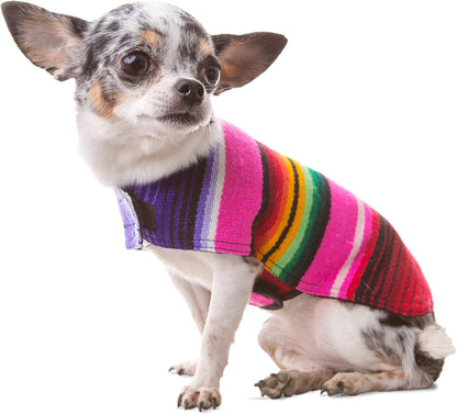 Dog Clothes - Handmade Dog Poncho from Authentic Mexican Blanket by Baja Ponchos (Blue, Small) - Image 11