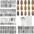 HYWWPFLAY leopard print nail stamping plates set front view