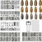 HYWWPFLAY leopard print nail stamping plates set front view