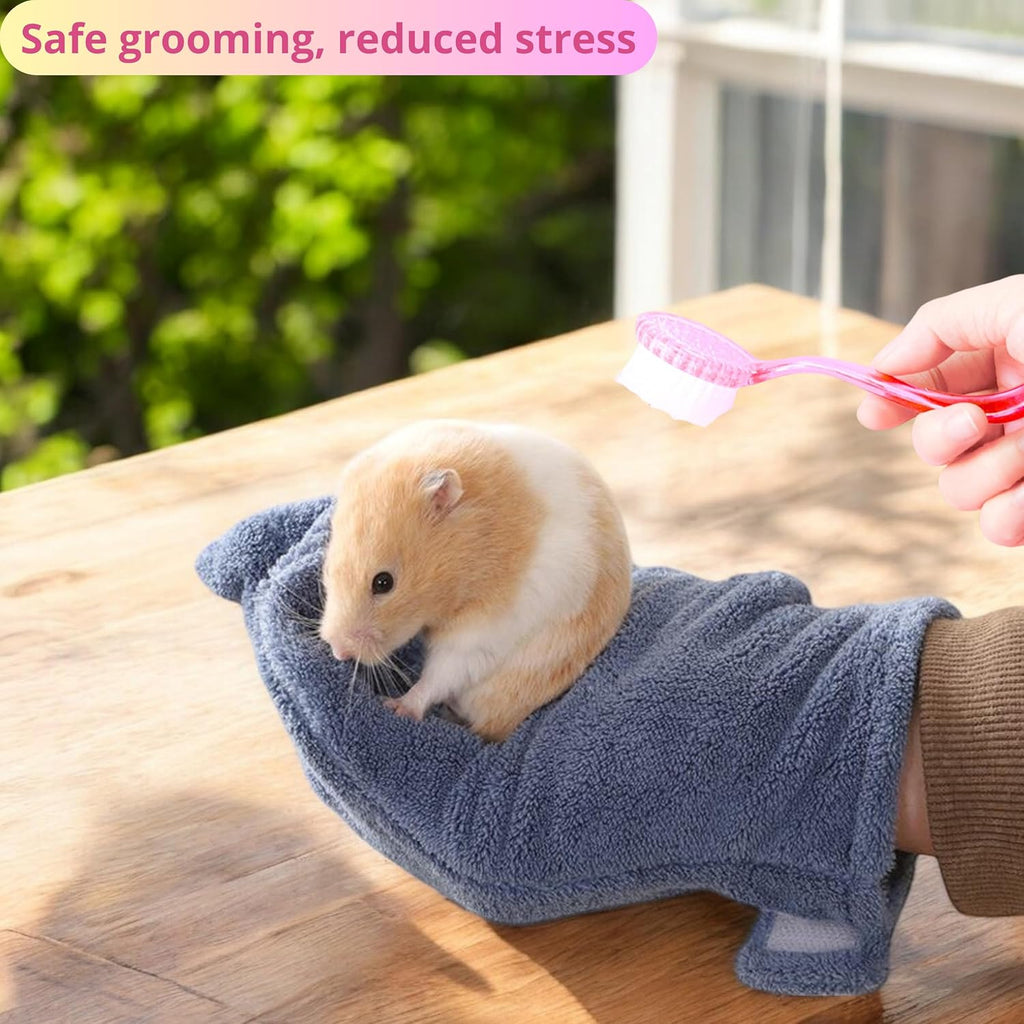 Side view of the small animal massage brush designed for rabbits and hamsters.