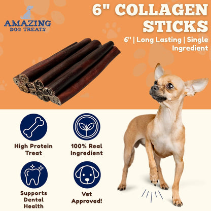 Long lasting beef collagen sticks for dogs high protein rawhide alternative.