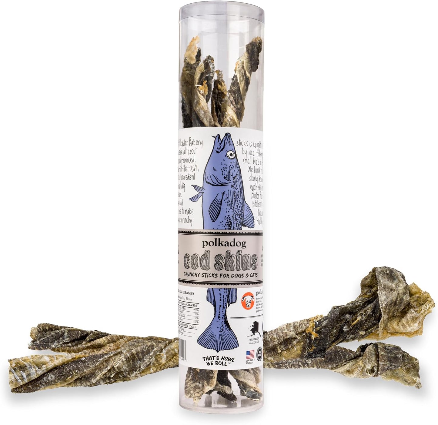 Polkadog Cod Skins for Dogs (2lb Regular) - Single Ingredient, Wild-Caught Fish Skin Natural Dog Treat Chews. High in Lean Protein & Omega 3. Hypoallergenic, Grain Free. Handcrafted & Made in USA - Image 11
