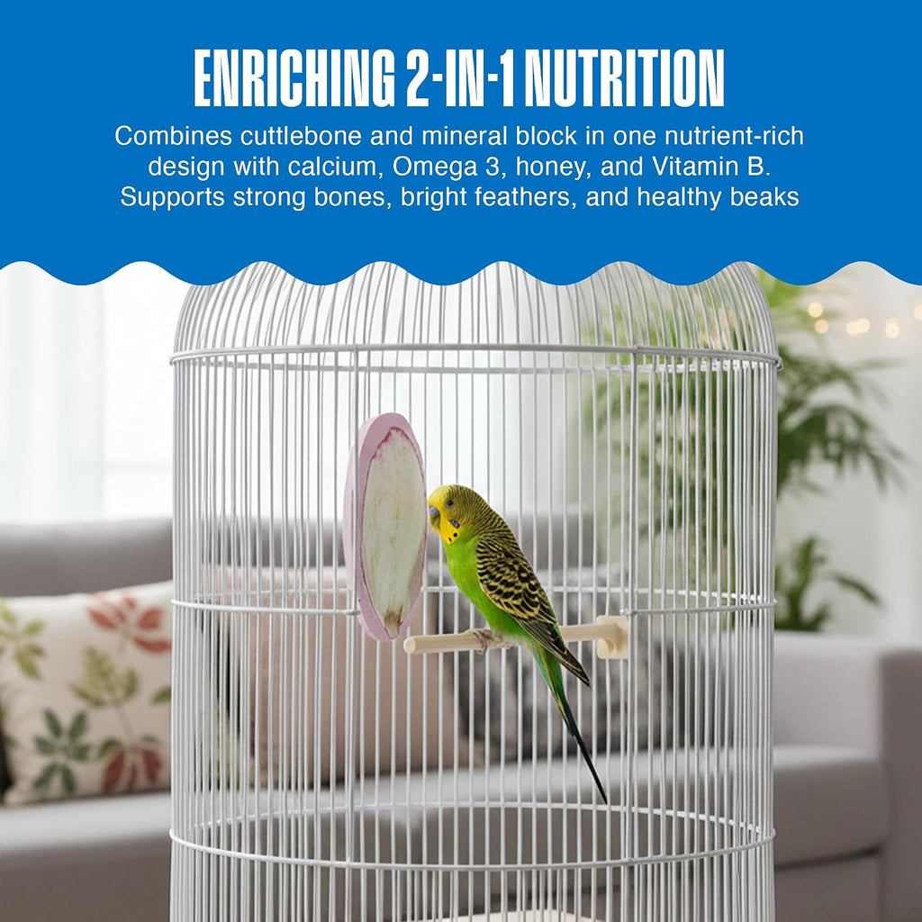 Penn-Plax banana and berry flavored bird mineral block packaging