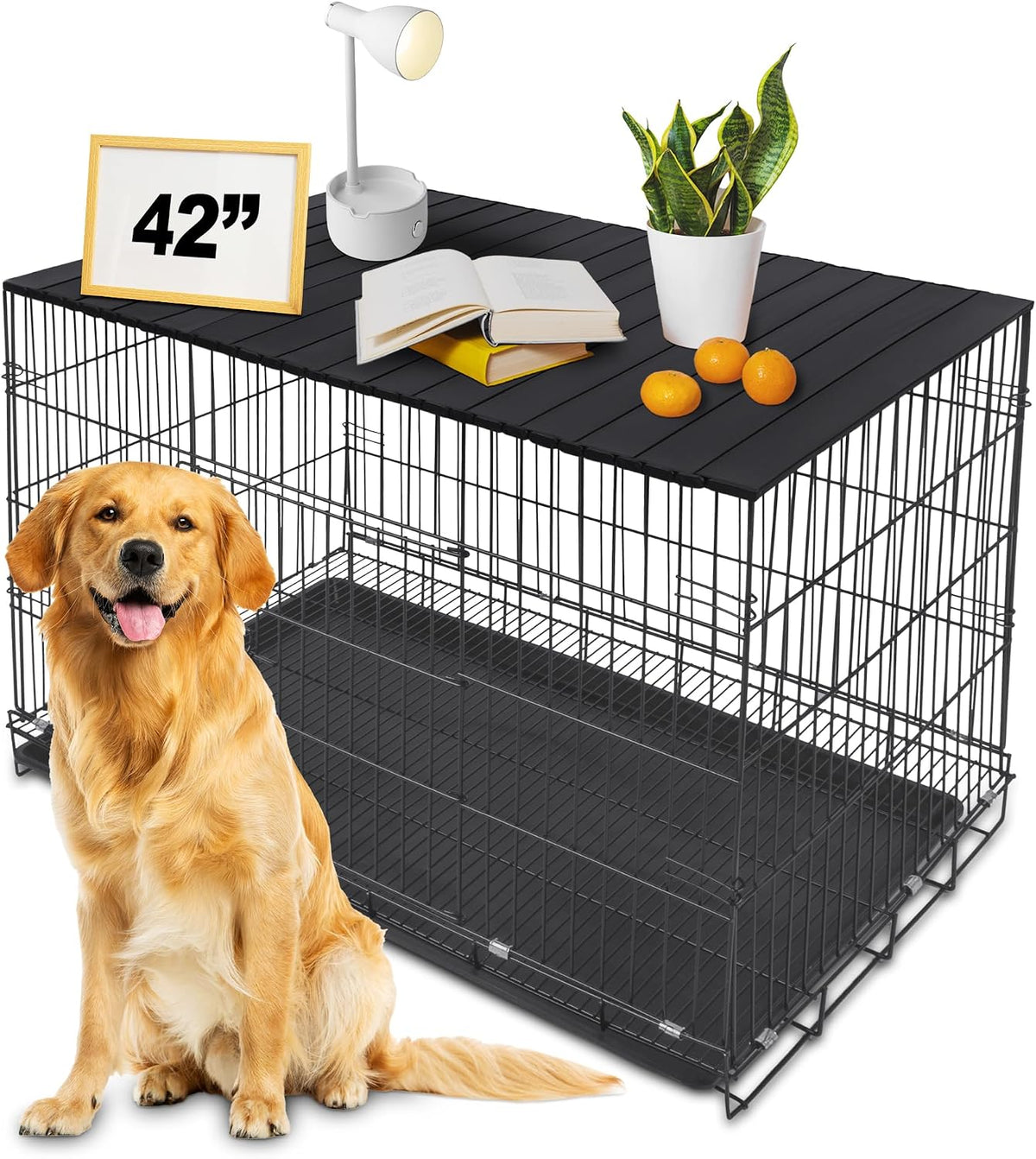 Petmystify authentic USA imported magnetic dog kennel furniture top side view