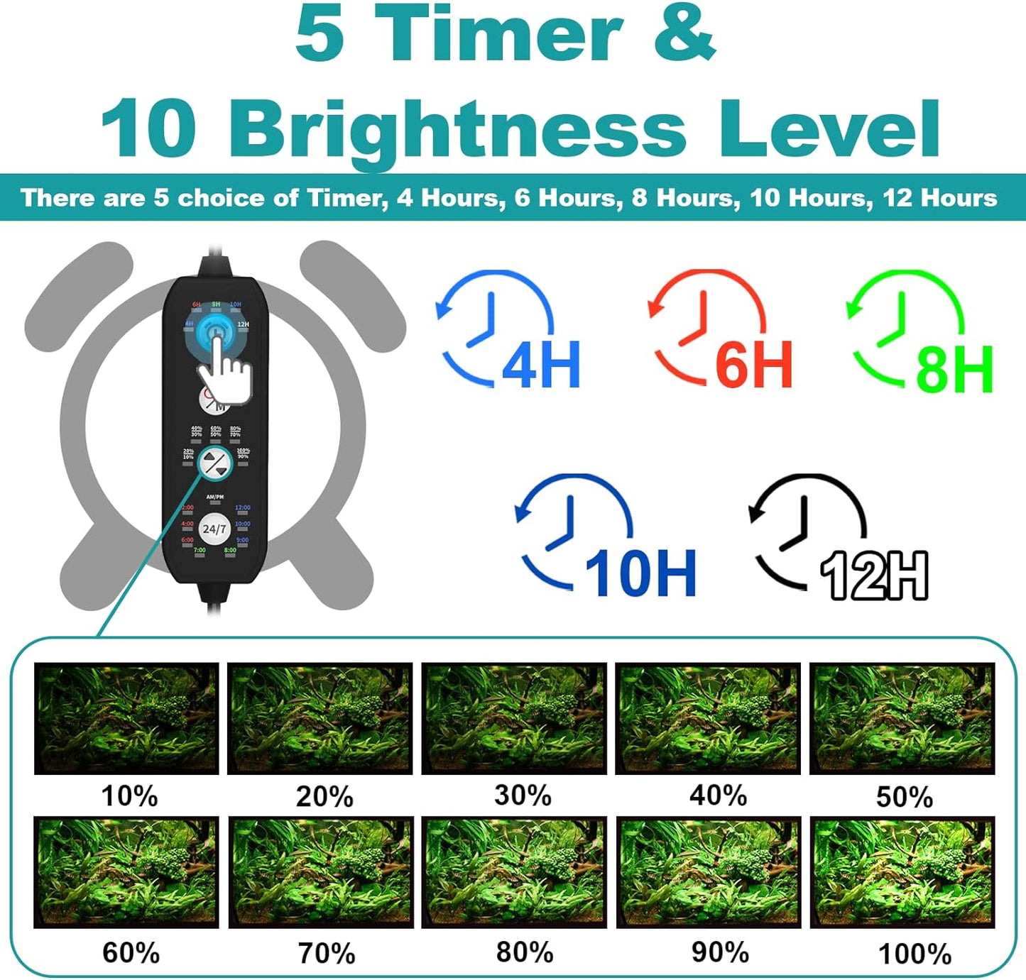 Seaoura fish tank light 24/7 cycle controller display