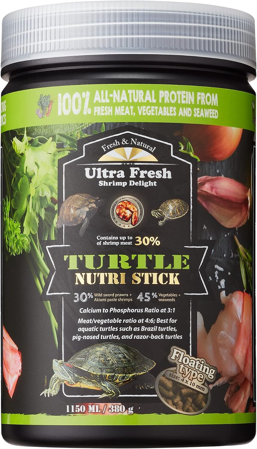 Ultra Fresh - Turtle Nutri Stick, Wild Sword Prawn, Calcium & Vitamin D Enriched Aquatic Turtle Food with Probiotics for Picky Turtles, Made from All Natural Ingredients 3.35 oz - Image 9