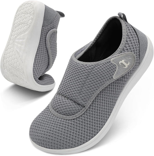 Scurtain women's wide diabetic walking shoes front view for bunion relief.