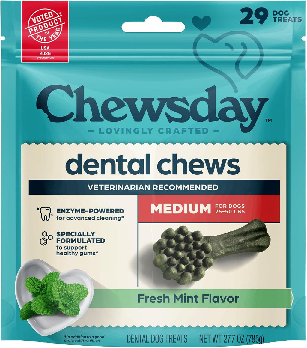 Chewsday Fresh Mint Flavor Dental Chews, Small Dog Treats, Healthier Teeth and Fresher Breath, Enzyme Powered for Advanced Cleaning, Made in the USA, 13 Count - Image 11