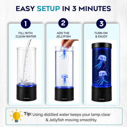 Brewish Jellyfish Lamp displayed on a modern office desk.