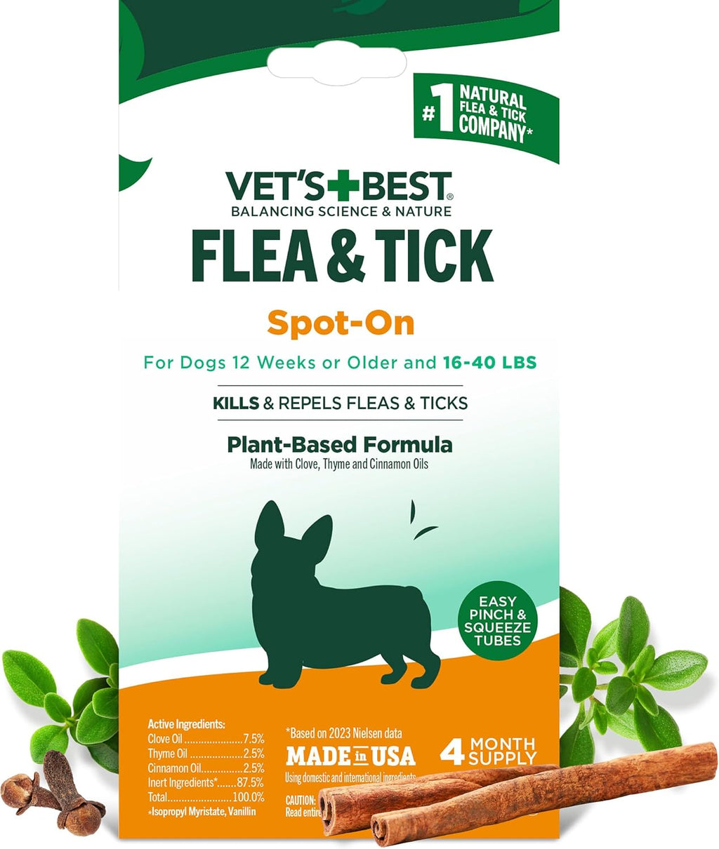 Vet's Best Natural Flea and Tick Drops for Dogs - Natural Topical Flea Prevention with Certified Essential Oils - Plant-Based Spot-On Treatment for Large Dogs - Pest Control - 4 Month Supply - Image 12