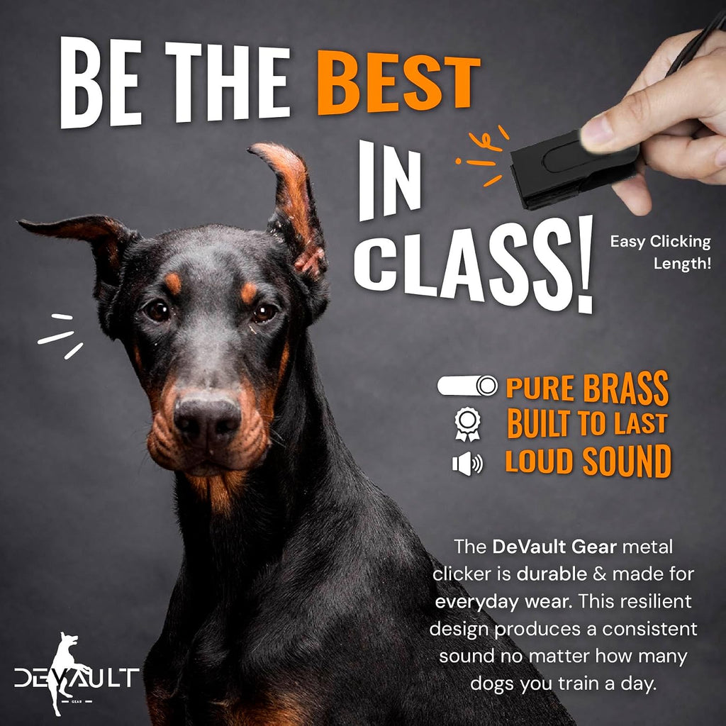 Devault Gear hands free puppy obedience clicker close up view