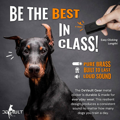Devault Gear hands free puppy obedience clicker close up view
