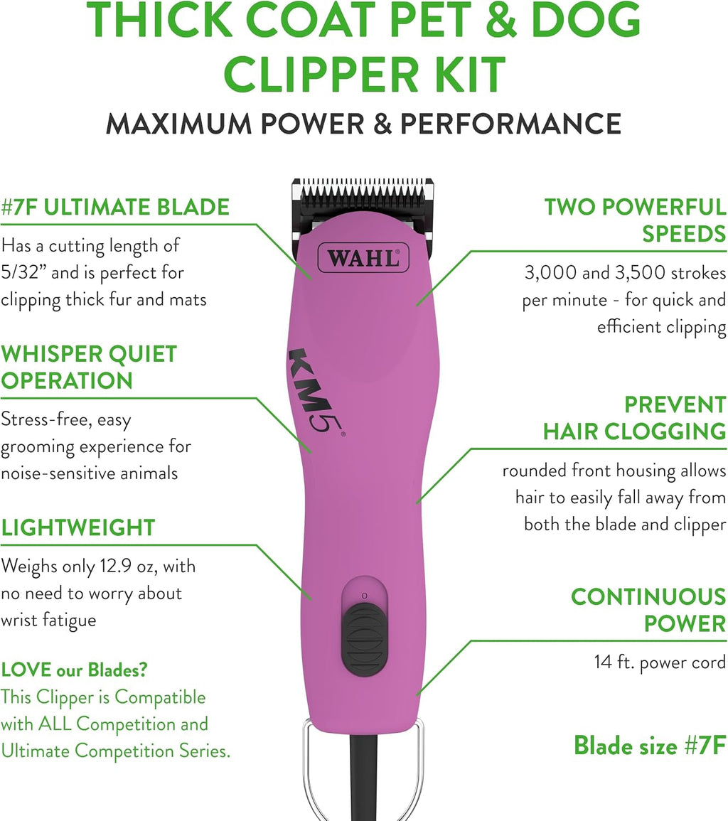 Wahl KM5 two speed pet hair remover with stainless steel blade
