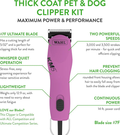 Wahl KM5 two speed pet hair remover with stainless steel blade