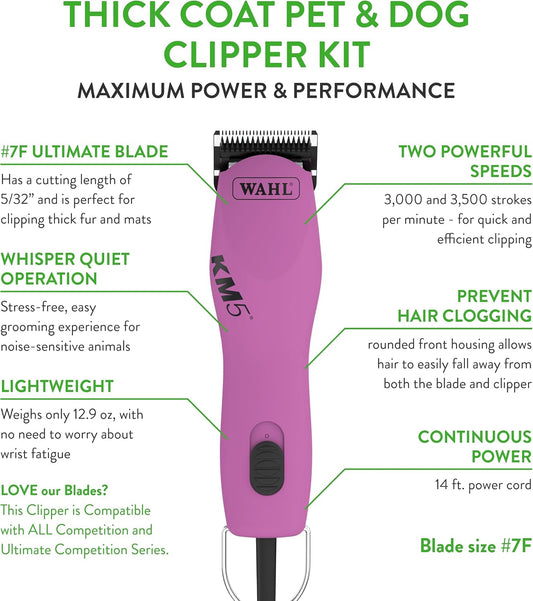 Wahl KM5 two speed pet hair remover with stainless steel blade