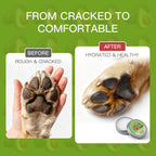 Pet paw balm with avocado oil and witch hazel ingredients