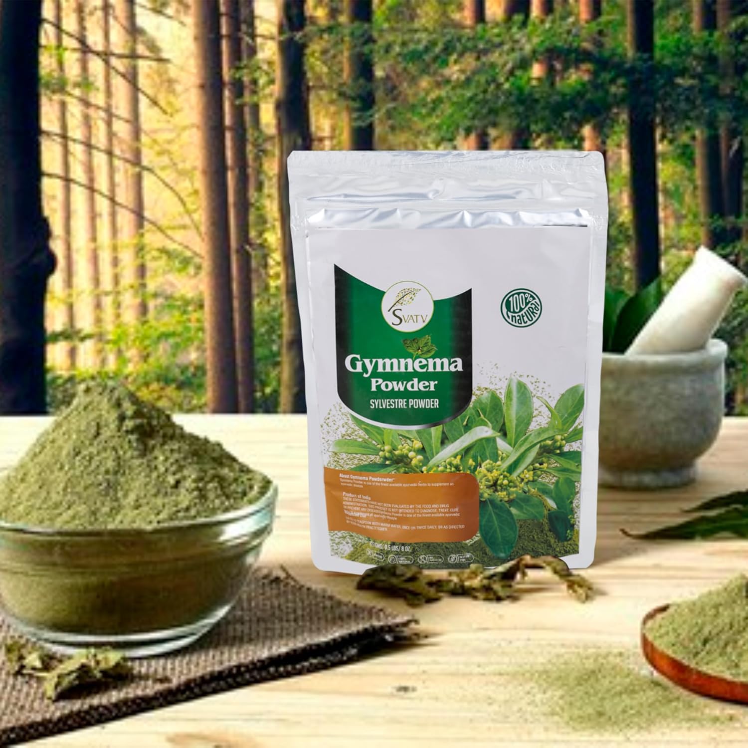 SVATV Gymnema Sylvestre Gurmar Powder front view package for metabolic support