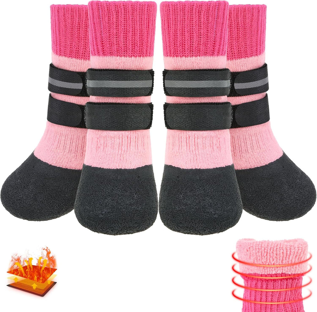 Dog Socks Anti Slip with Straps Traction Control Waterproof Paw Protector, L by KOOLTAIL - Image 12