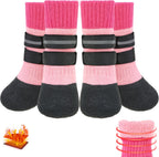 Dog Socks Anti Slip with Straps Traction Control Waterproof Paw Protector, L by KOOLTAIL - Image 12