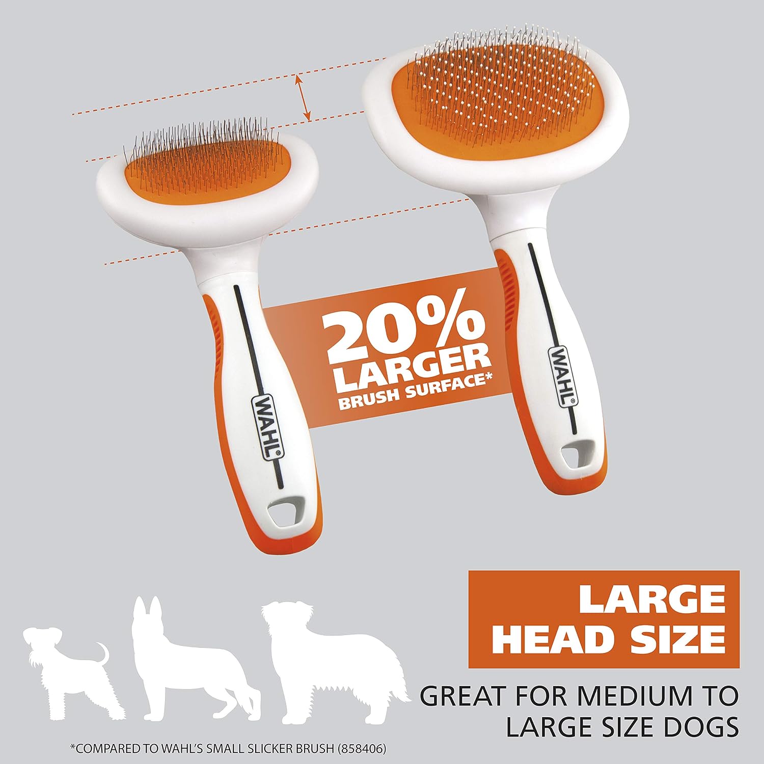 Wahl professional home grooming slicker brush packaging and accessories view.