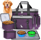 IGOLUMON Dog Travel Bag Large Pet Travel Bags Set for Supplies Weekend Travel Kit Tote Organizer Multi-Pockets Food Travel Bag with 2 Extra Large Food Containers, 2 Dog Bowls, 1 Feeding Mat - Image 9