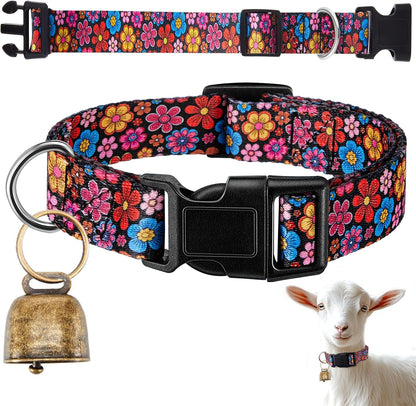 Goat Collar with Bell, Sheep Grazing Copper Bells and Adjustable Nylon Collar Set Loud Bronze Bell for Summer Small Farm Animal Sheep Cow Dog Accessories Gift(Blue Stripes) - Image 14