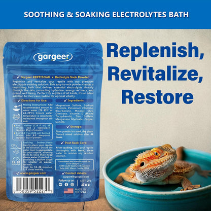 Gargeer reptile soak powder packaging details