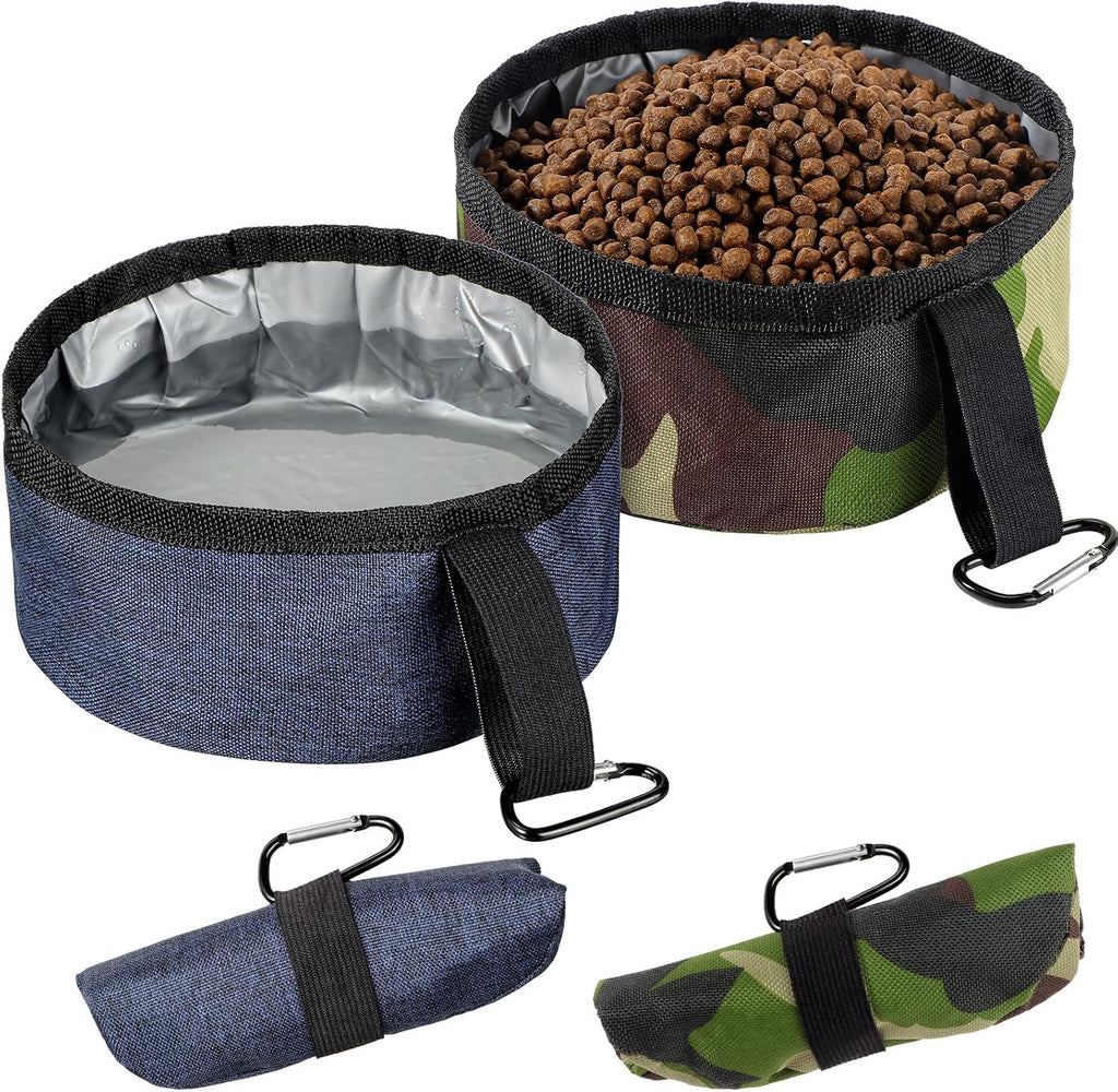 Compact folded Meanplan puppy water dish secured with buckle clip
