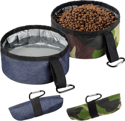 Compact folded Meanplan puppy water dish secured with buckle clip