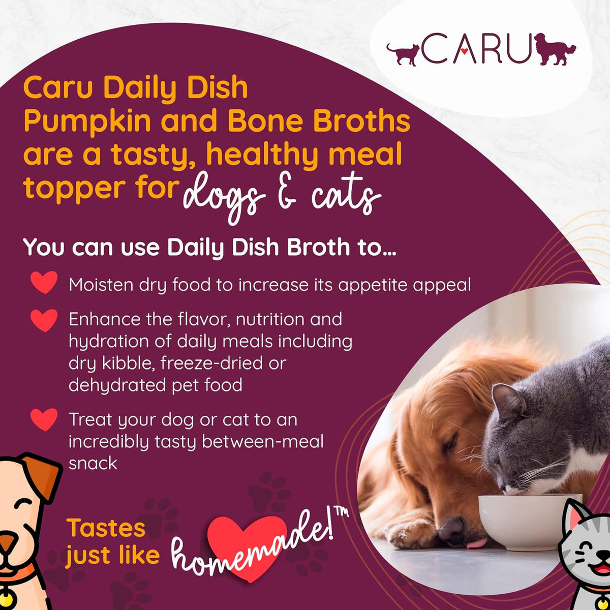 Veterinarian formulated human grade chicken broth for pets close up label details