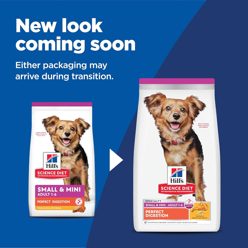 Close up of Hill's Science Diet dog food kibble size for small breeds