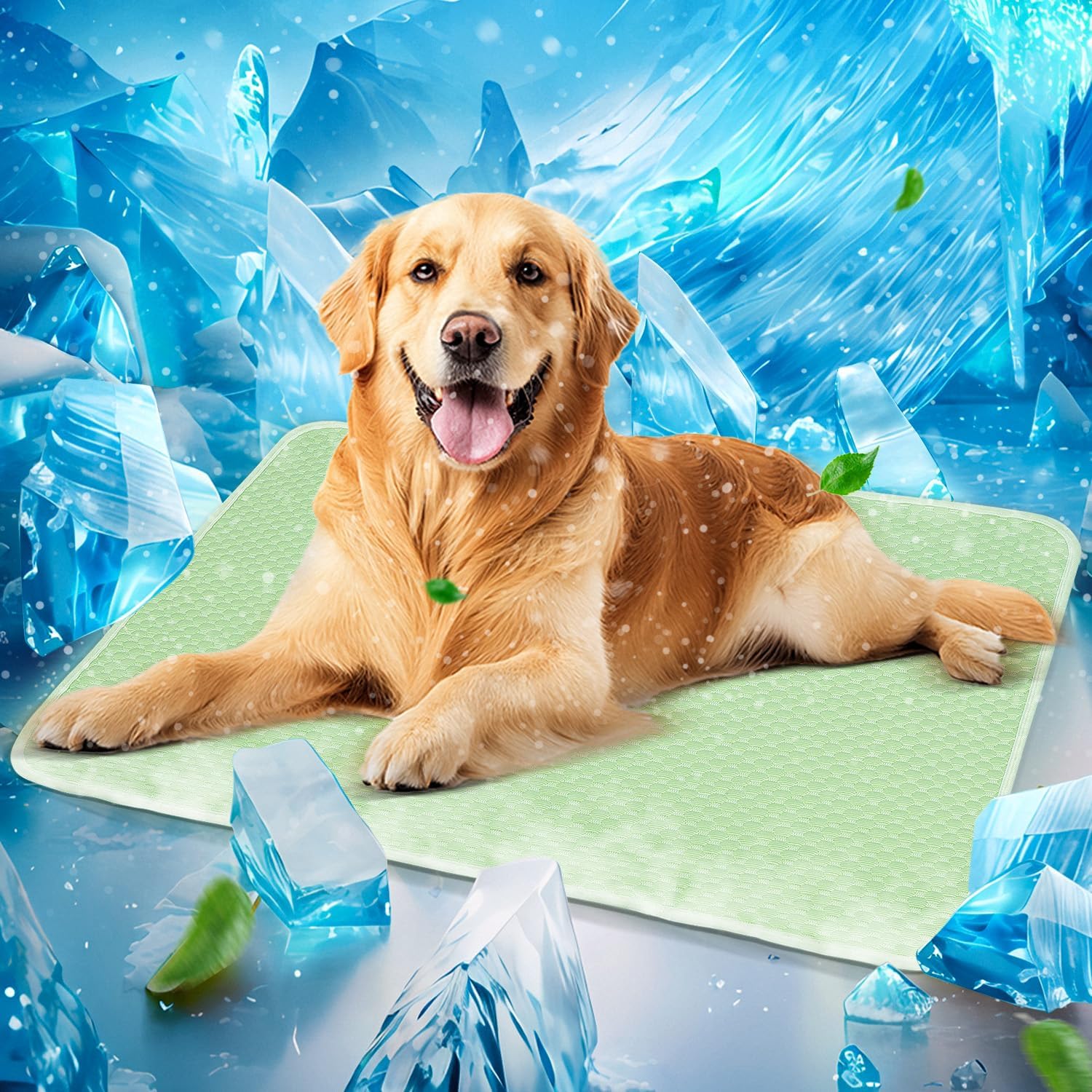 Mora Pets Dog Cooling Mat Instant Self Cooling Pad for Dogs & Cats Breathable Washable Summer Pet Cool Mat Indoor Outdoor, Puppy Cold Blanket for Floor Crate Car Travel Use Medium 36'' x 27'' Blue - Image 14