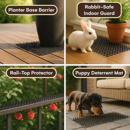 Homarden pet-safe repellent mat used in a vegetable garden
