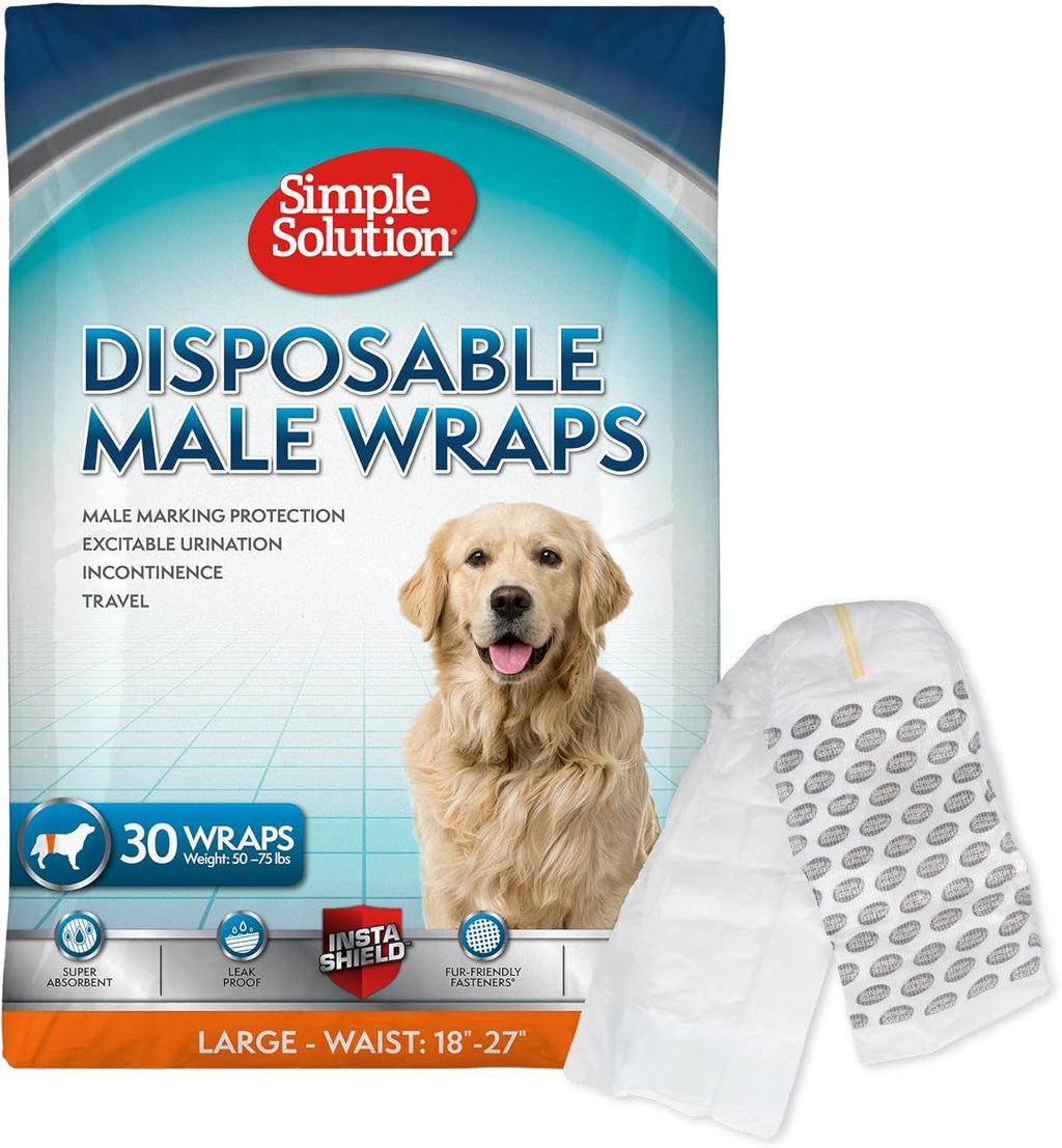 Simple Solution Disposable Male Wraps, Absorbent Leak Proof Belly Bands for Dogs, Incontinence Aid, Puppy Training, Marking Control, and Travel Protection, Medium Dogs, 15-23 Inch Waist, 30 Count - Image 13