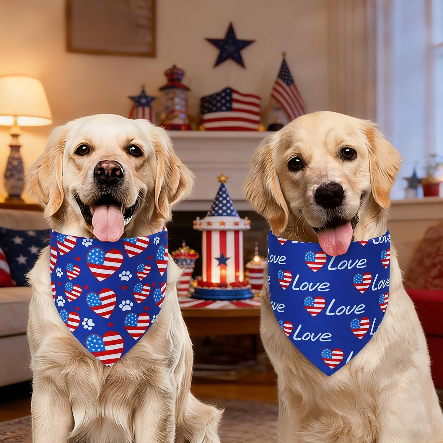 Agroon triangle pet bibs for independence day
