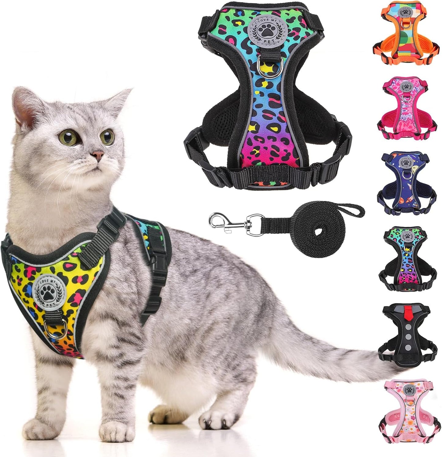 BEAUTYZOO Cat Harness, Escape Proof Cat Harness and Leash Set for Walking, Soft Breathable Vest Harness with 3 Buckles Adjustable,Reflective Easy Control Kitten Harness for Cats (Tie Design),Black S - Image 13