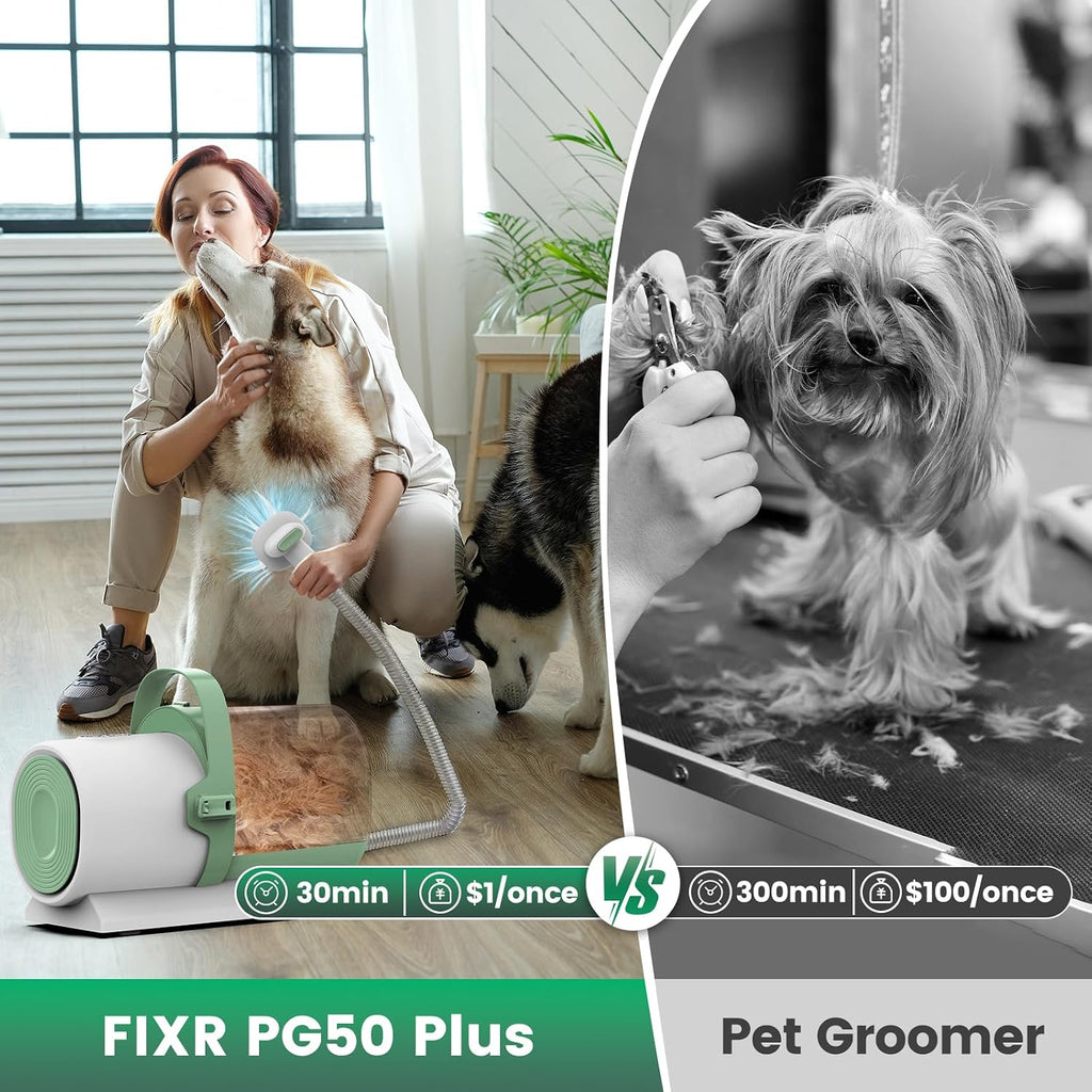 Pet nail grinder attachment being used as part of the FIXR multi-pet grooming system.