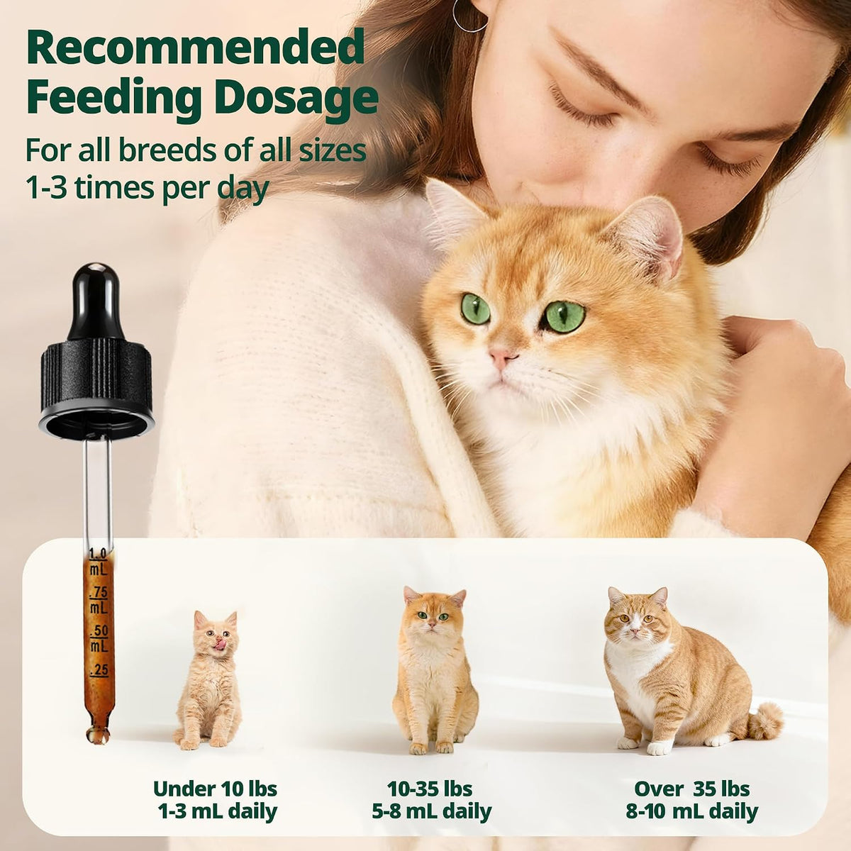 USA imported Jazzy Fuzzy liquid cat vitamins showing clear dropper