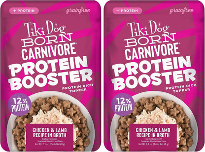 Tiki Dog Born Carnivore Protein Booster Wet Dog Food Topper, Chicken and Beef Recipe in Broth, 2.1 oz. Pouch (12 Count) - Image 11