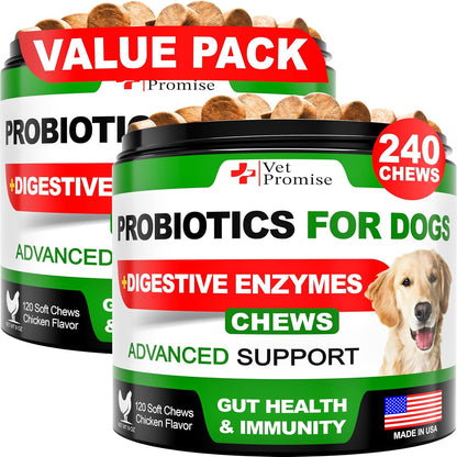 Vet Promise Super Poop Probiotics for Dogs - Dog Stool Softener - Fiber for Dogs Supplement - 6 Probiotics and Digestive Enzymes - Healthy Gut - Perfect for Firm Stool & Diarrhea Relief - 120 Chews - Image 10